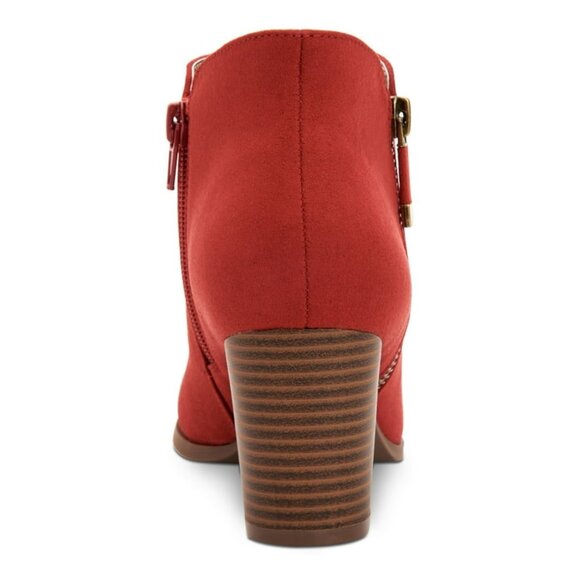 STYLE & CO Women's Red Cushioned Zipper Accent Masrina Round Toe Block H… - Picture 2 of 6